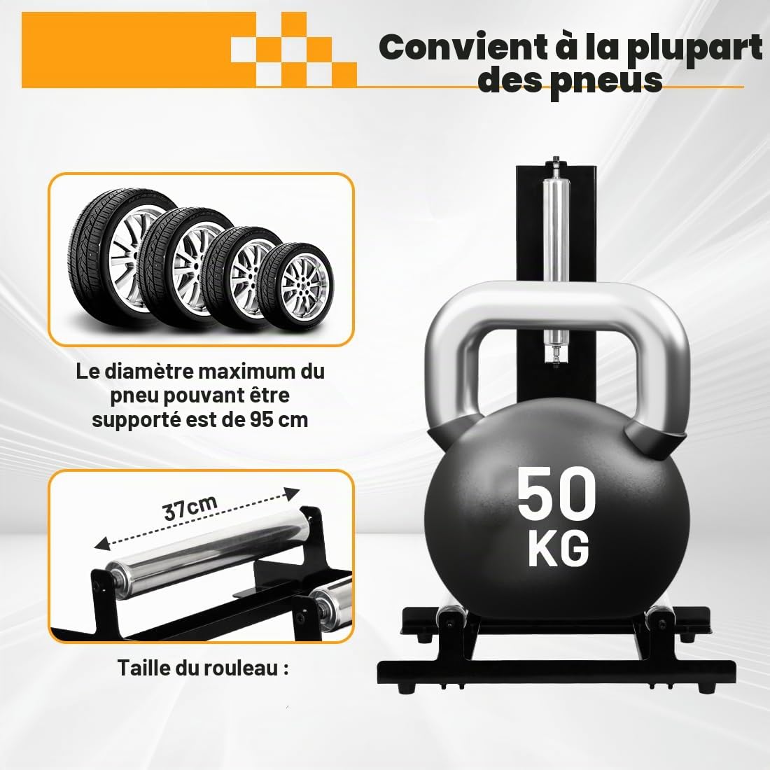 Étagère à Pneus Support de Nettoyage de Pneus de Voiture Support de Garage Accessoires pour le Nettoyage et le Polissage des Pneus, Capacité de Charge 50kg, 58x36.5x89cm