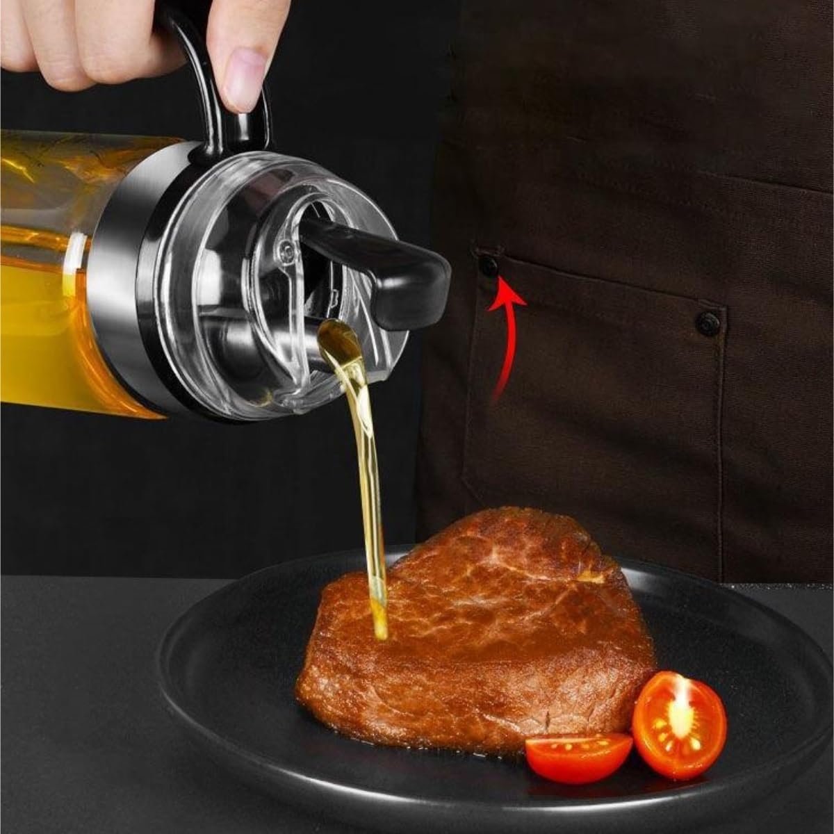 Dispenser per Salsa di Soia Bottiglia Di Salsa Di Soia A Prova Di Perdite For Uso Domestico, Set Da 2 Pezzi, Aceto, Condimento Contenitore Dell'olio(22cm)