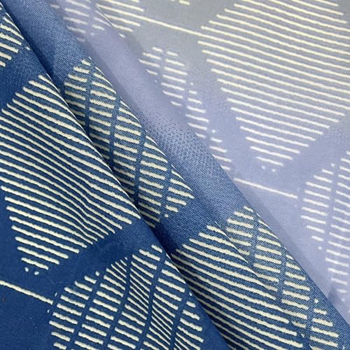 Image of Swayam Roto Cotton Single Bedsheet with 1 Pillow Covers | 144 TC Soft Breathable Bed Sheet | Geometric Printed | Size 60 x 90 inch | Comfortable & Durable for Bedroom - Blue
