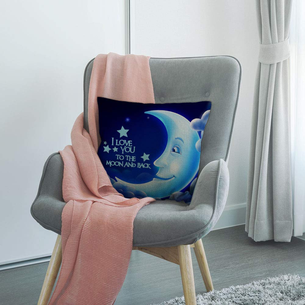 Federa Per Cuscino 50x76 Cm Con Gatto: "I Love You To The Moon And Back", Un Tocco Di Tenerezza Per Il Tuo Divano. - 6