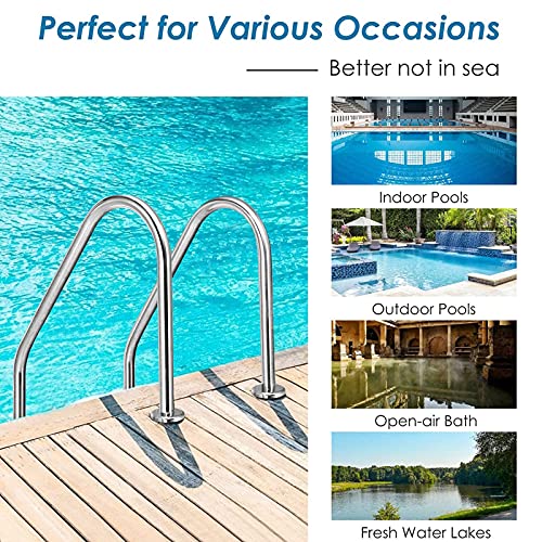 Escalera para Piscinas de Acero Inoxidable 3 Peldaños Antideslizante miniatura 2