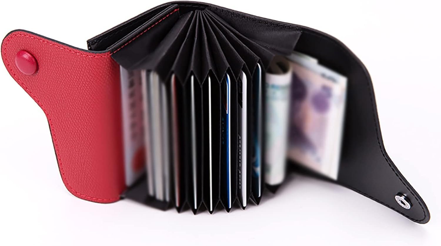 Card Pouch Binaural Card Case Change Bag Card Case Bank Card Case Business Card Case Card Cases(Black)