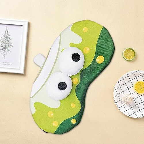 Vista 47 de PERFECTSIGHT Mascarillas para dormir, lindas cubiertas de felpa para dormir, ligeras, ajustables, de piel sintética, para mujeres y hombres