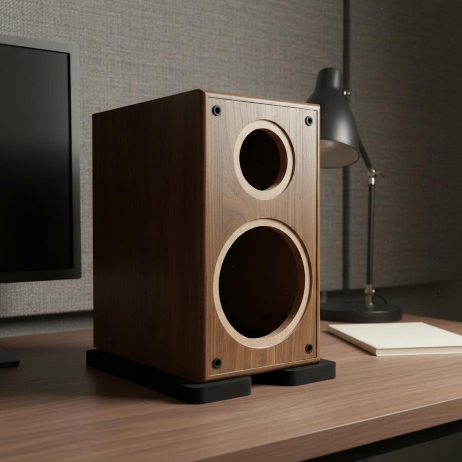 Audio Cabinet Cassa Acustica Ventilata in Legno Struttura per Altoparlanti Box con Alloggiamento Regolabile Look Classico Legno Adatto per Home Theater Officina Fai da Hobby, Acero Marrone