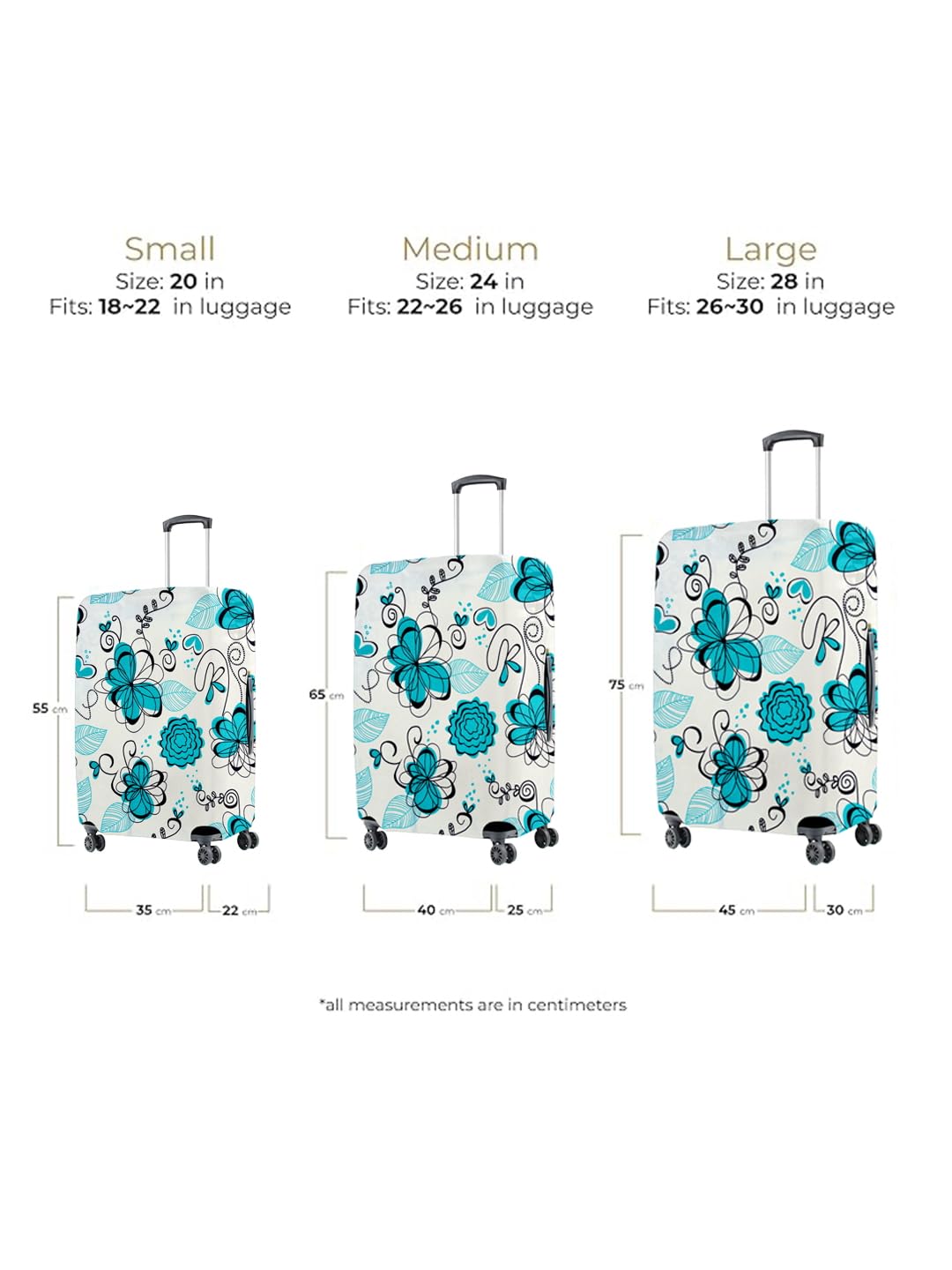 Cortina Tropical Design - Funda ecológica para maleta de viaje | Pequeña | Se adapta a equipaje de 18 a 22 pulgadas | Poliéster y elastano | 55 cm (20 pulgadas) | Protectores de equipaje |