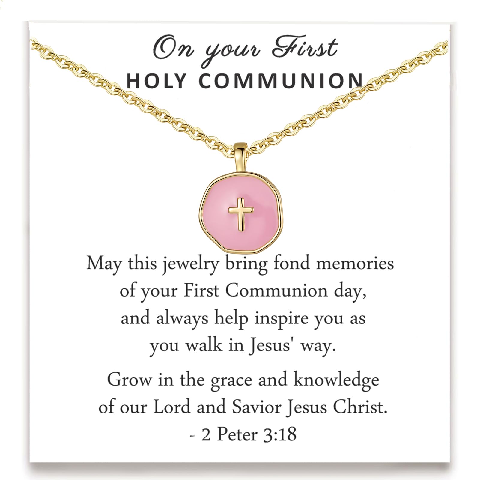 GINAZL Colorful Cross Necklace for Women Girls, Valentines Day | Birthday | First Communion | Christmas Gift | Easter Gifts
