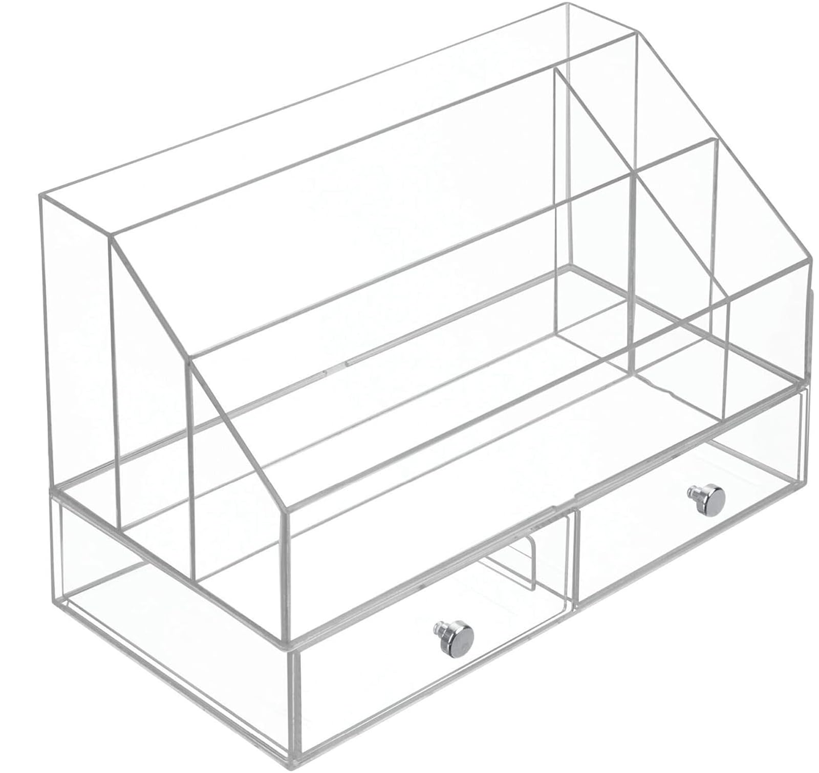 iDesign Plastic Tiered Divided Cosmetic Organizer with Drawers for Storage of Makeup, and Accessories on Vanity, Countertop, or Cabinet, 12.97" x 6.96