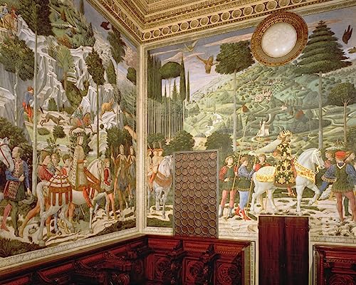Tableau la Procession des Mages vintage, poster art déco murale Gozzoli 60x90cm