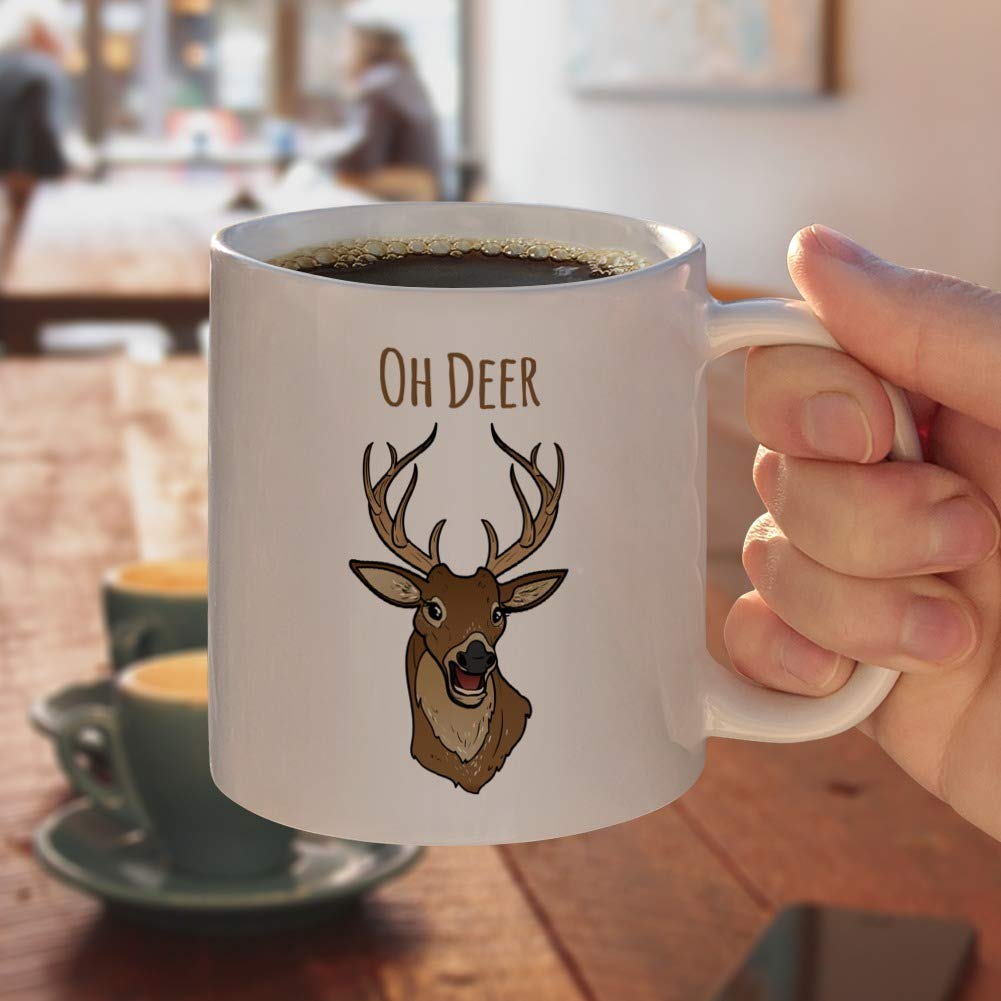 OH Deer - Taza De Café De Cerámica De 11 Onzas, Regalo Divertido Para Café