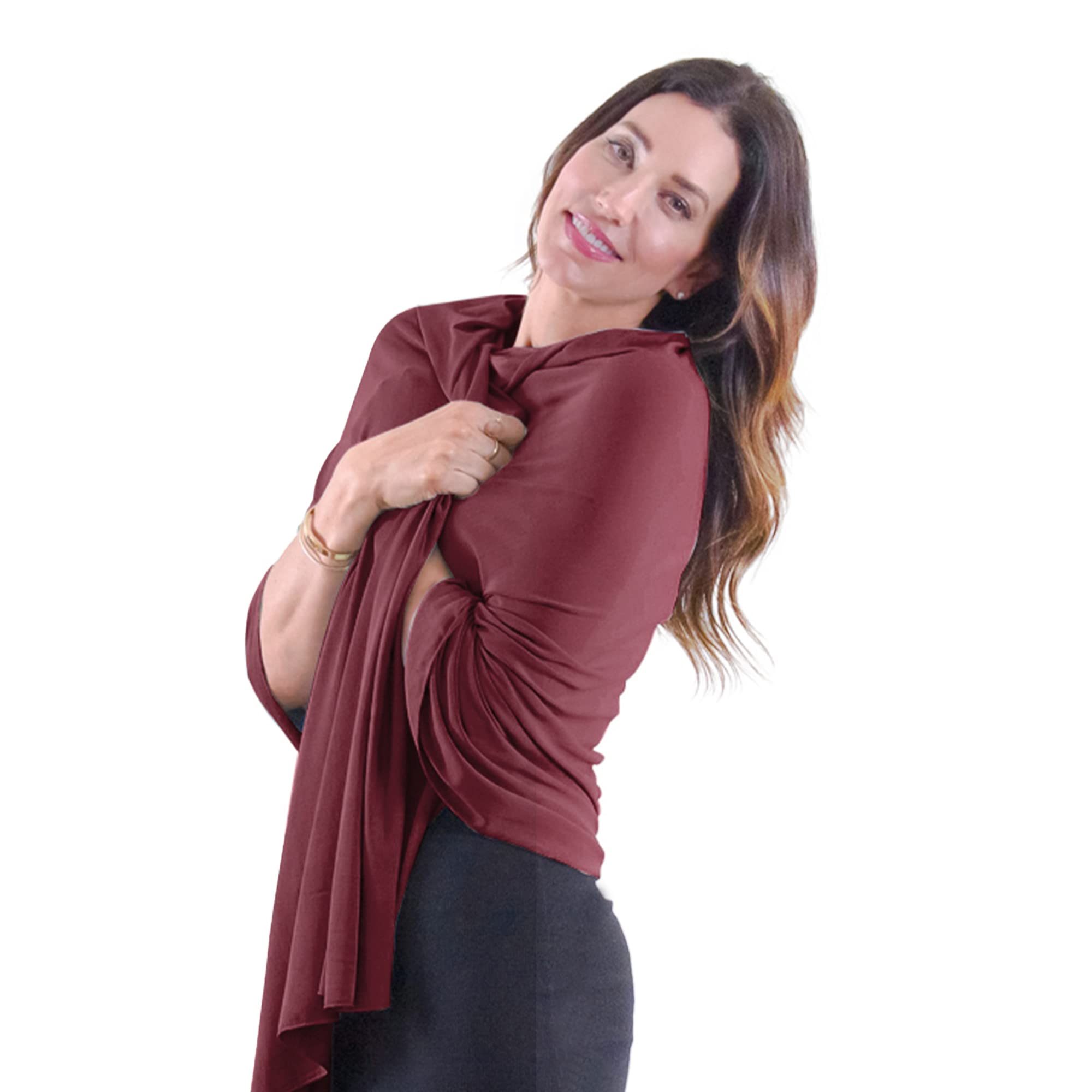 Happyluxe Travel Shawl Wraps for Women - 68x35in Wrap. Lightweight Pashmina, Airplane Travel Blanket Scarf. Made In USA at Amazon Women’s Clothing store