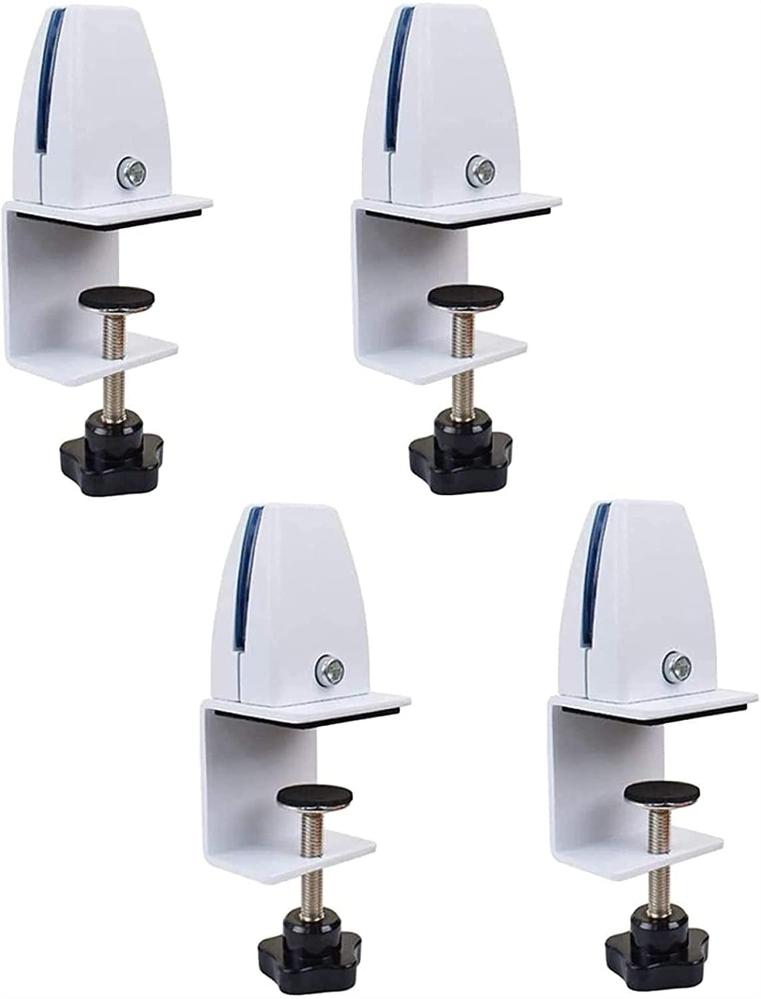 Wspornik przegrody, Wspornik do przegród, Zacisk szklanych biurkowych ekranu ekranowych ze stopu aluminium(White,4PCS)