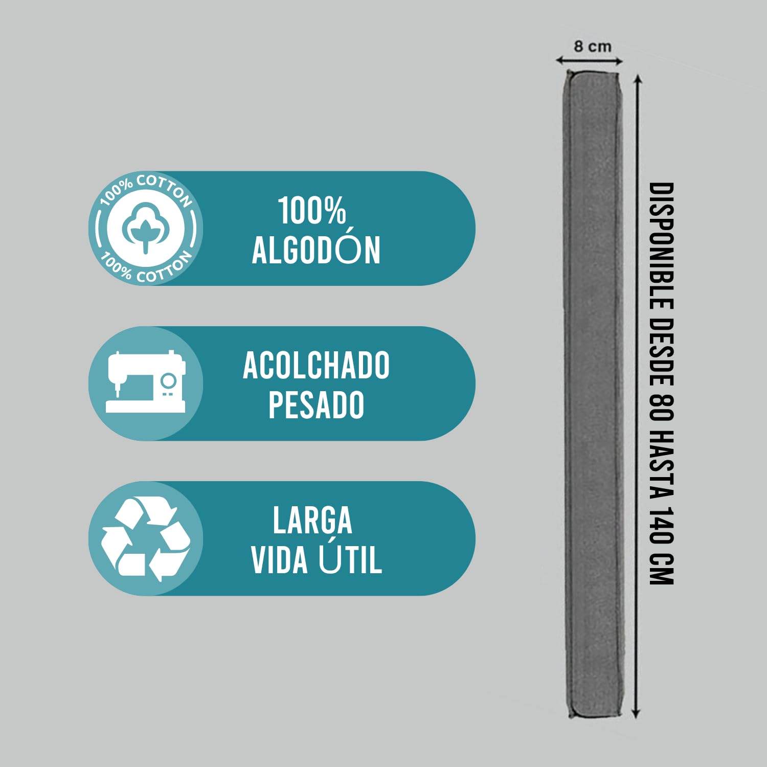 Burlete magnético para puertas de 90 cm – Junta para suelo de puerta gris – Protección contra corrientes de aire y ruido – Burlete cuadrado – Diferentes tamaños