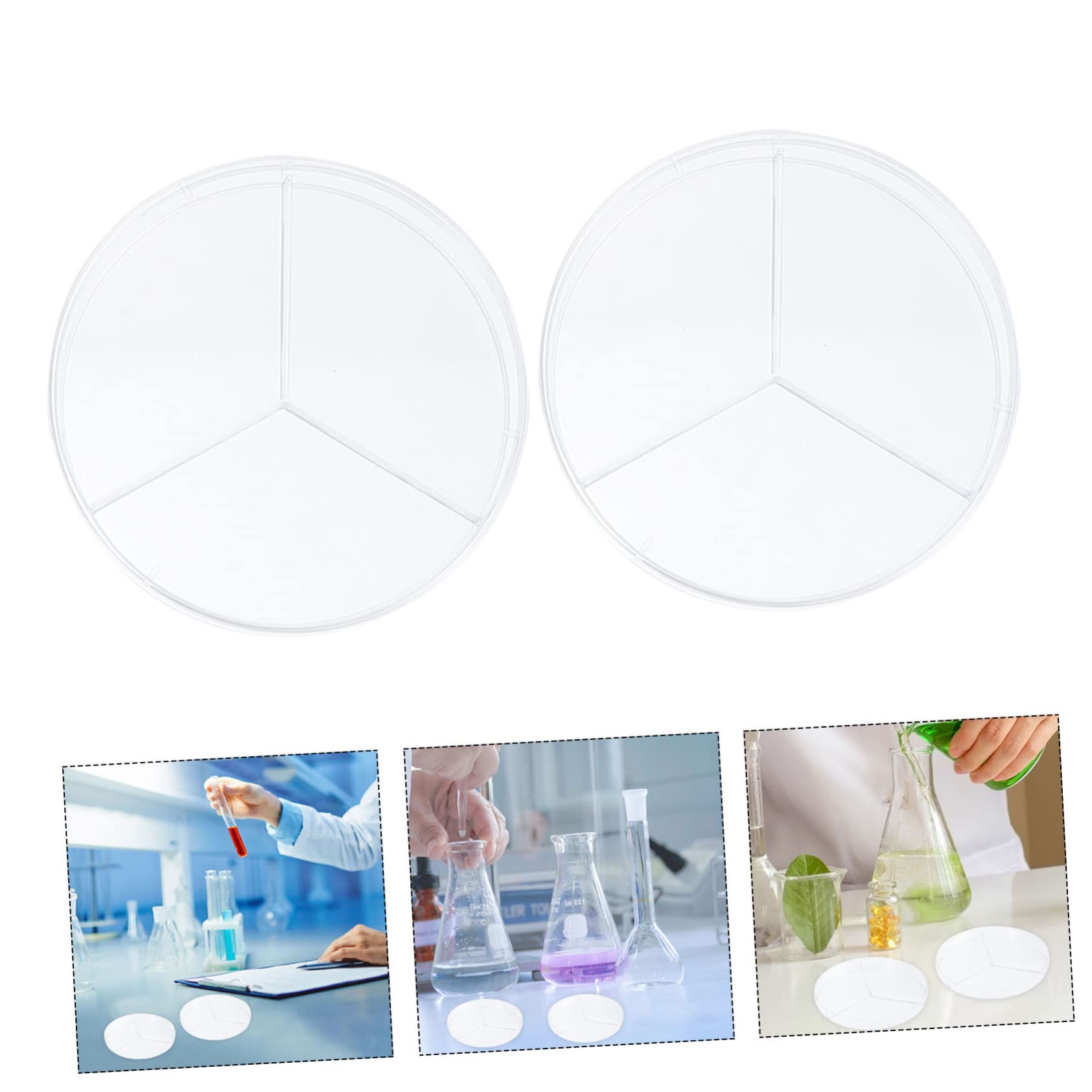 30 Piezas plato de cultivo celular pequeña placa de Petri placa petri dividida placas de agar placas petri placas de petri de plastico placa de petri de tres compartimentos PD
