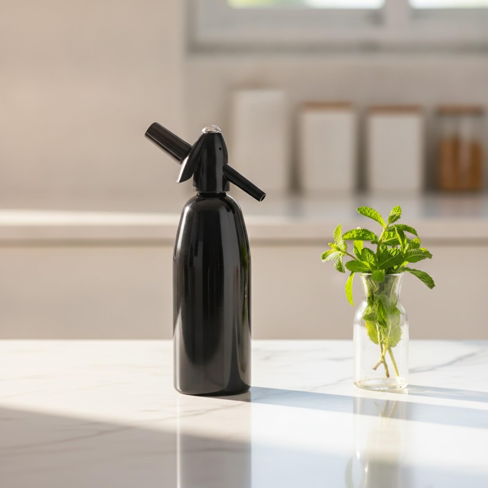 Sifón Carbonatador Bolla Aluminio | Diseño Cilíndrico Compacto, Sifón gaseosa 1000 Ml, para Entrenimiento Informal, Rojo
