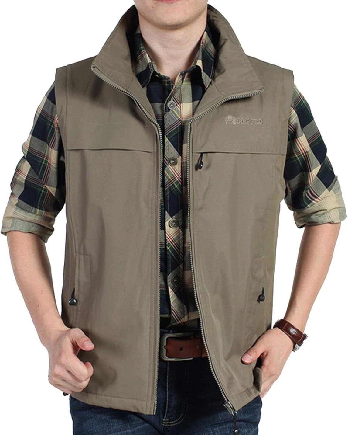 Flygo Mens Casual Lightweight Outdoor Fleece Lined Travel Vest Jacket Outerwear : Sports & Outdoors