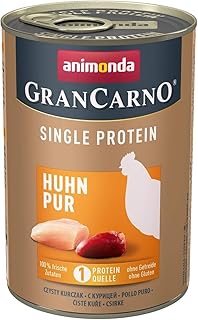 animonda GranCarno Hunde Nassfutter Single Protein Huhn pur (6x400g), getreidefreies Hundenassfutter ohne Zucker, für ausgewachsene Hunde, mit frischem Hühnerfleisch und Innereien product image
