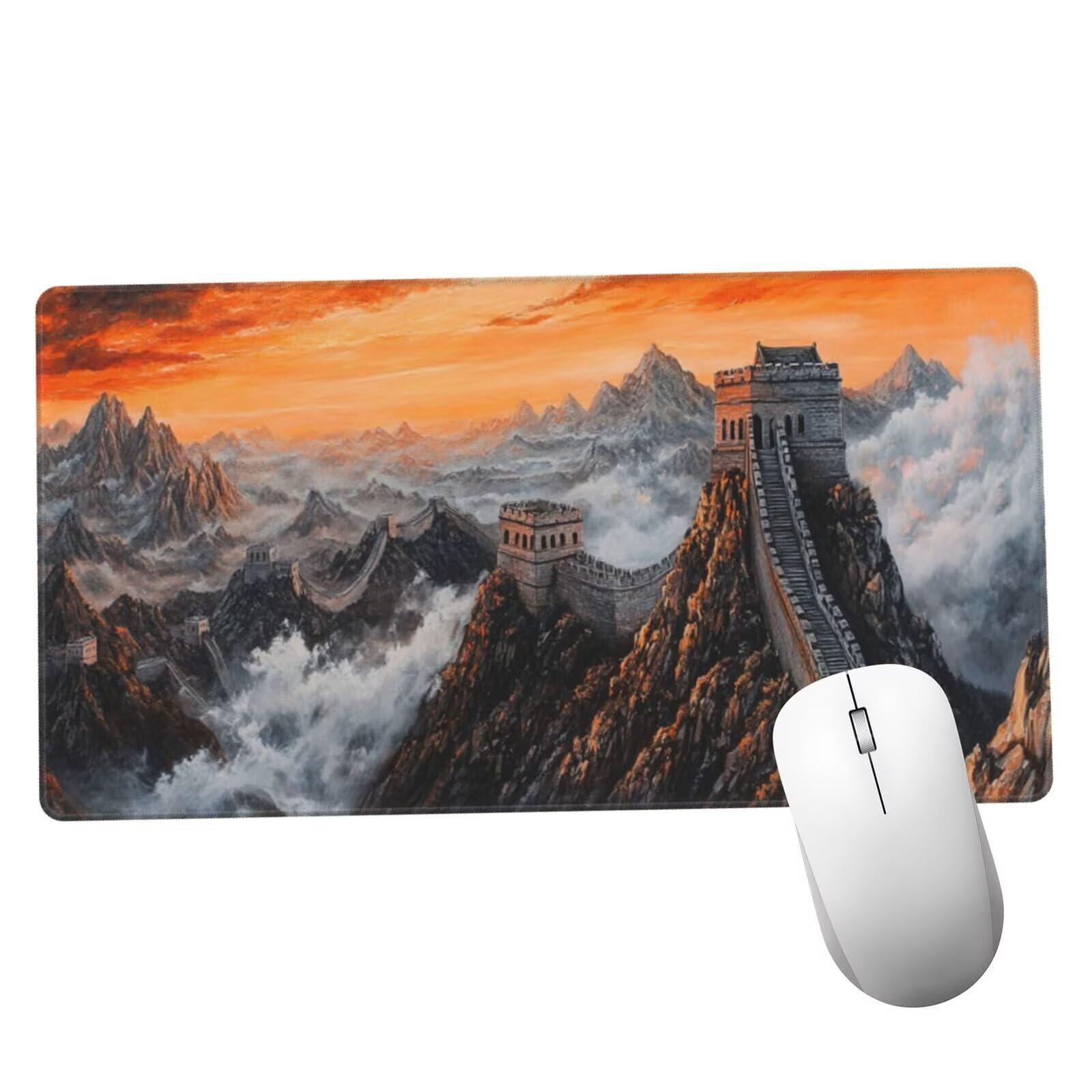 XXL podkładka pod mysz z zachodem słońca duża mata na biurko 1600 x 800 x 3 mm mata biurkowa do gier zmywalna podkładka do laptopa, z antypoślizgową gumową podstawą dla gracza Y381