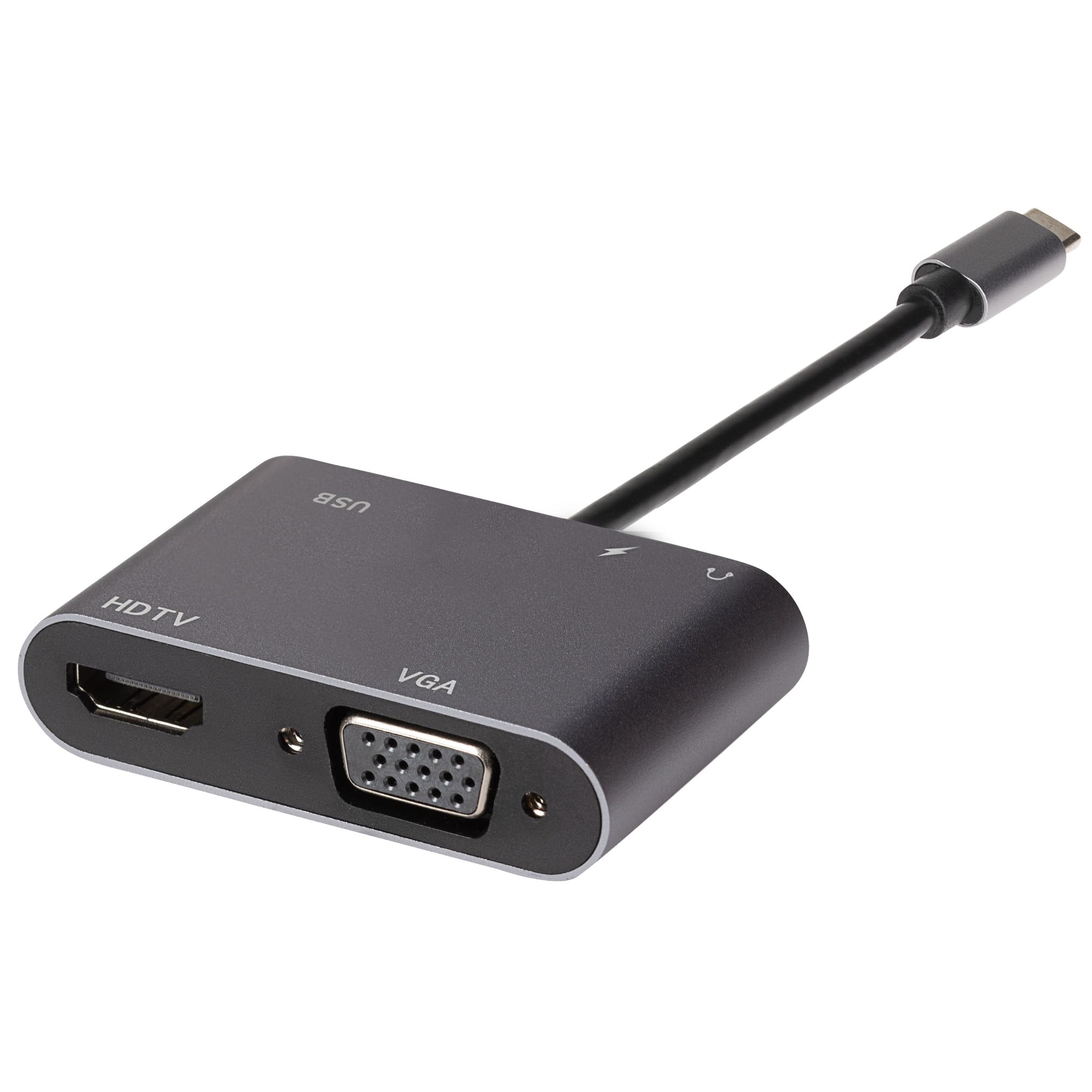 Nikkai USB C Hub Adapter, 3-in-1 with HDMI 4K, VGA, 3.5mm Audio Jack, Supports Mirror, Extended and SST Mode for MacBook Air, MacBook Pro, Dell XPS, Lenovo ThinkPad and More