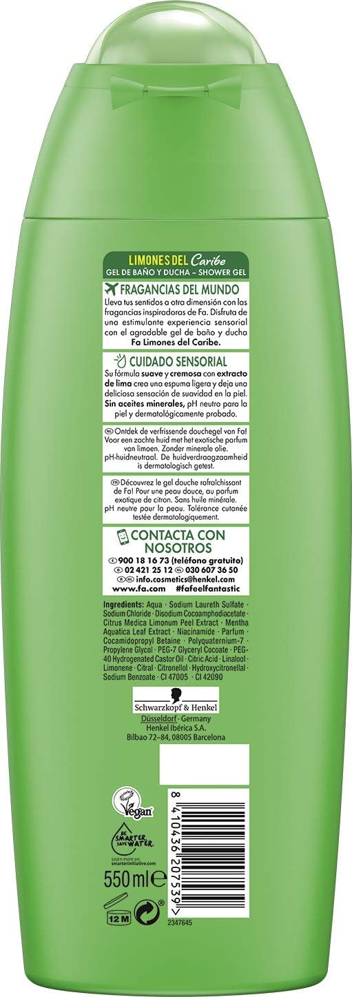 Fa - Colonia Limones del Caribe - Esencia cítrica - 5 uds de 750 ml :  Amazon.es: Belleza