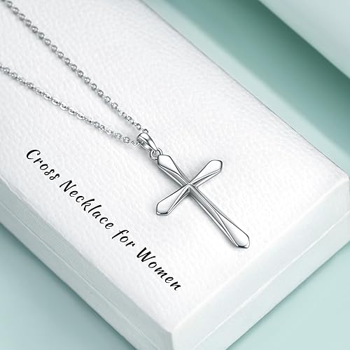 Miniatura 2 de Rnivida 925 Sterling Silver Cross Pendant Necklace, Simple Cross Jewelry Gift for Women Teen Girls