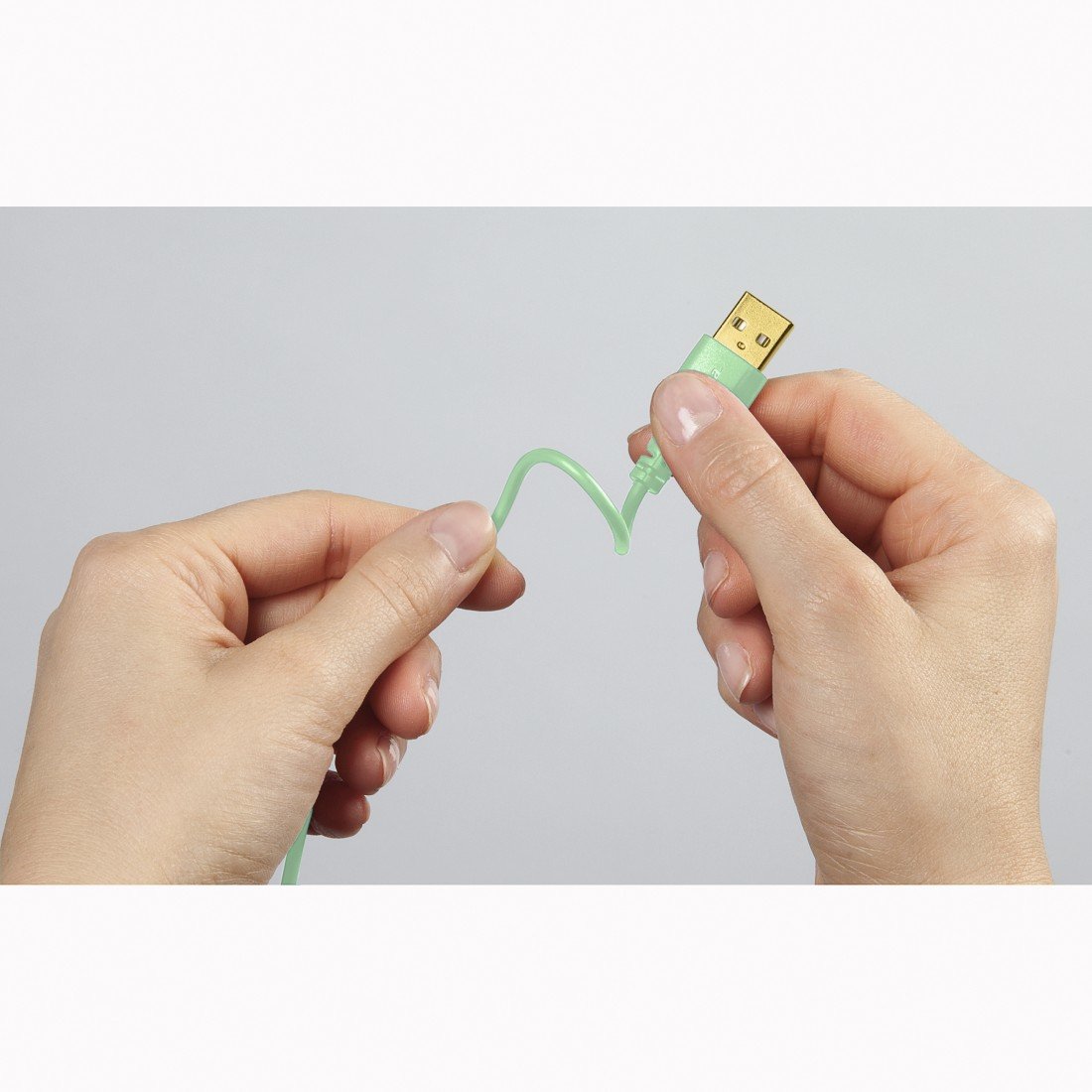 USB-C - USB-A Kablo, "Flexi", 0.75m, Yeşil