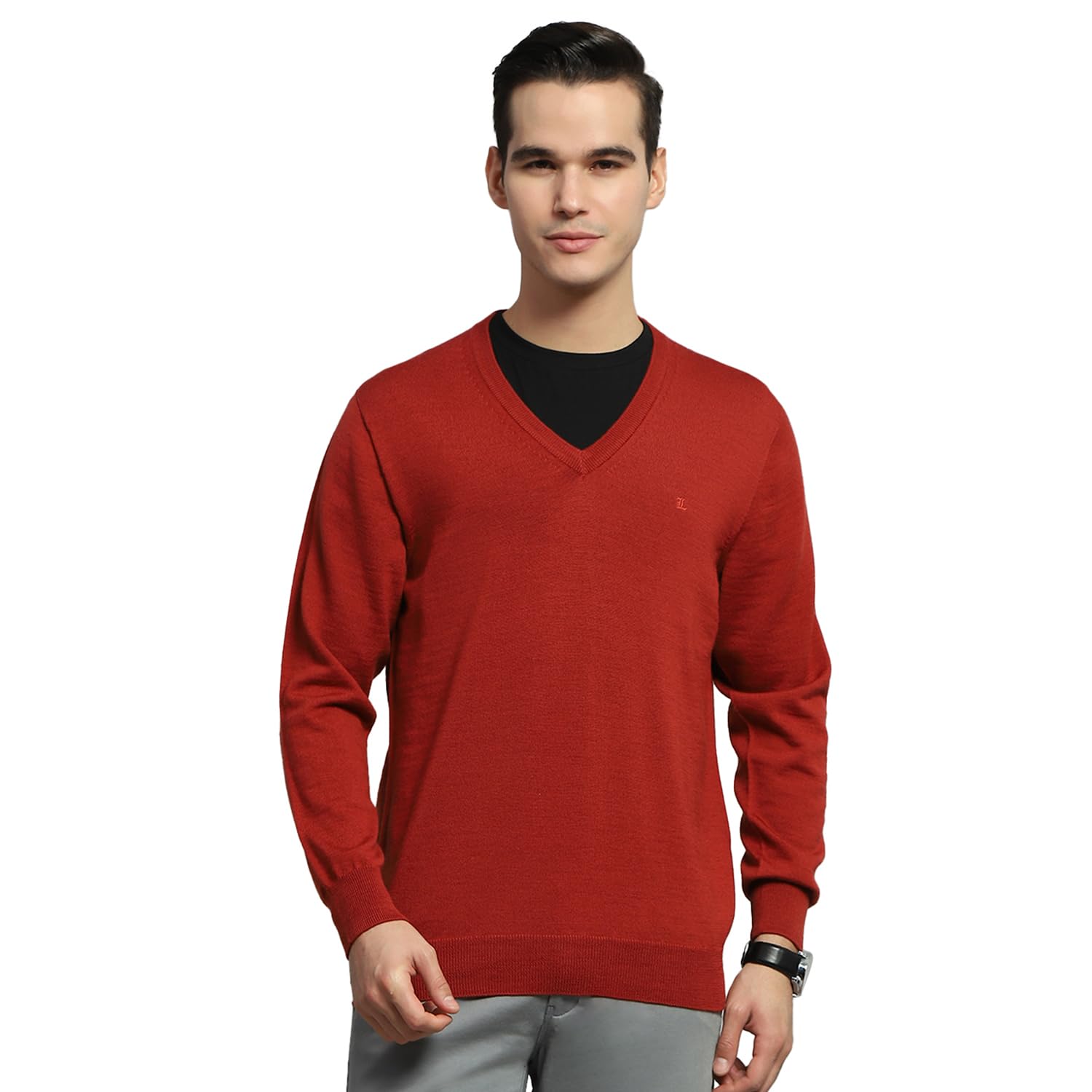 monte carlo Mens Regular Fit V Neck Full Sleeves Solid Pullover (Pack of 1)-picture-37