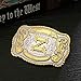 xinqida Fashion Cowboy Belt Buckles for Men Initial Letters A to Z Western Belt Buckle,Gold