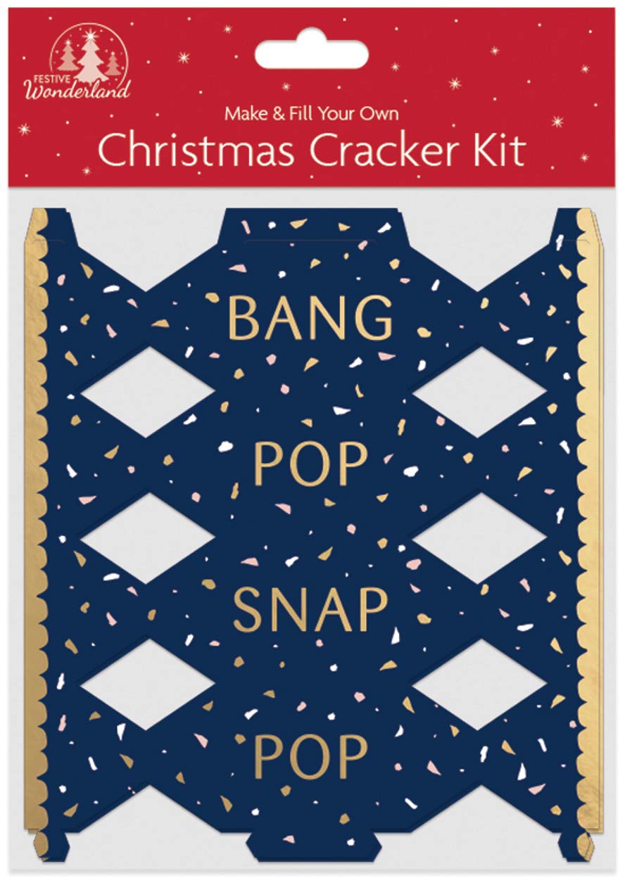 Festive Wonderland Blue Make And Fill Your Own Mini Christmas Crackers Festive Seasonal Party Craft Kit ( - Bang Pop Snap)