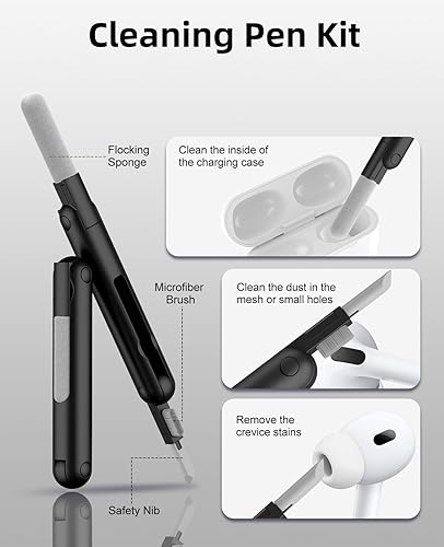 Vista 6 de TiMOVO Funda para AirPods Pro 3 (2025) con clip de bloqueo seguro, cubierta protectora a prueba de golpes de concha dura con diseño de consola