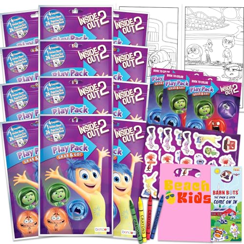 Cadeaux invités Vice-Versa Disney avec 12 mini cahiers de coloriage