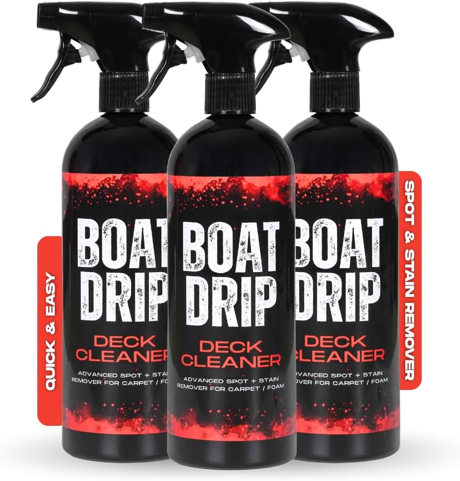 Deck Cleaner - Powerful Stain & Spot Remover, Non Skid Deck Cleaner with EVA Foam + Carpet Compatibility, Effective for Bass Boat Carpets, and Foam, Scented - 32 oz
