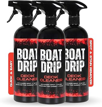 Deck Cleaner - Powerful Stain & Spot Remover, Non Skid Deck Cleaner with EVA Foam + Carpet Compatibility, Effective for Bass Boat Carpets, and Foam, Scented - 32 oz