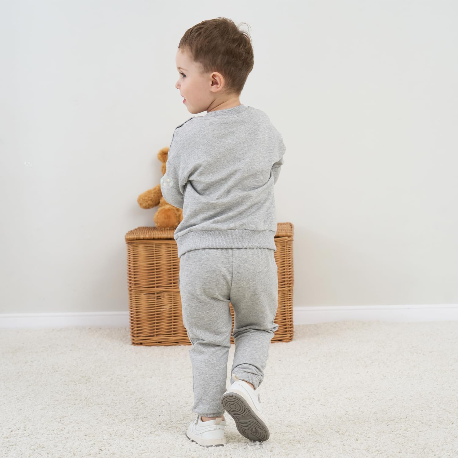 Fullfamous Baby and Toddler Boys 100% Cotton 2 Piece Long Sleeve Sweatshirt and Sweatpant Jogger Pants Set Newborn-4T - Image 4