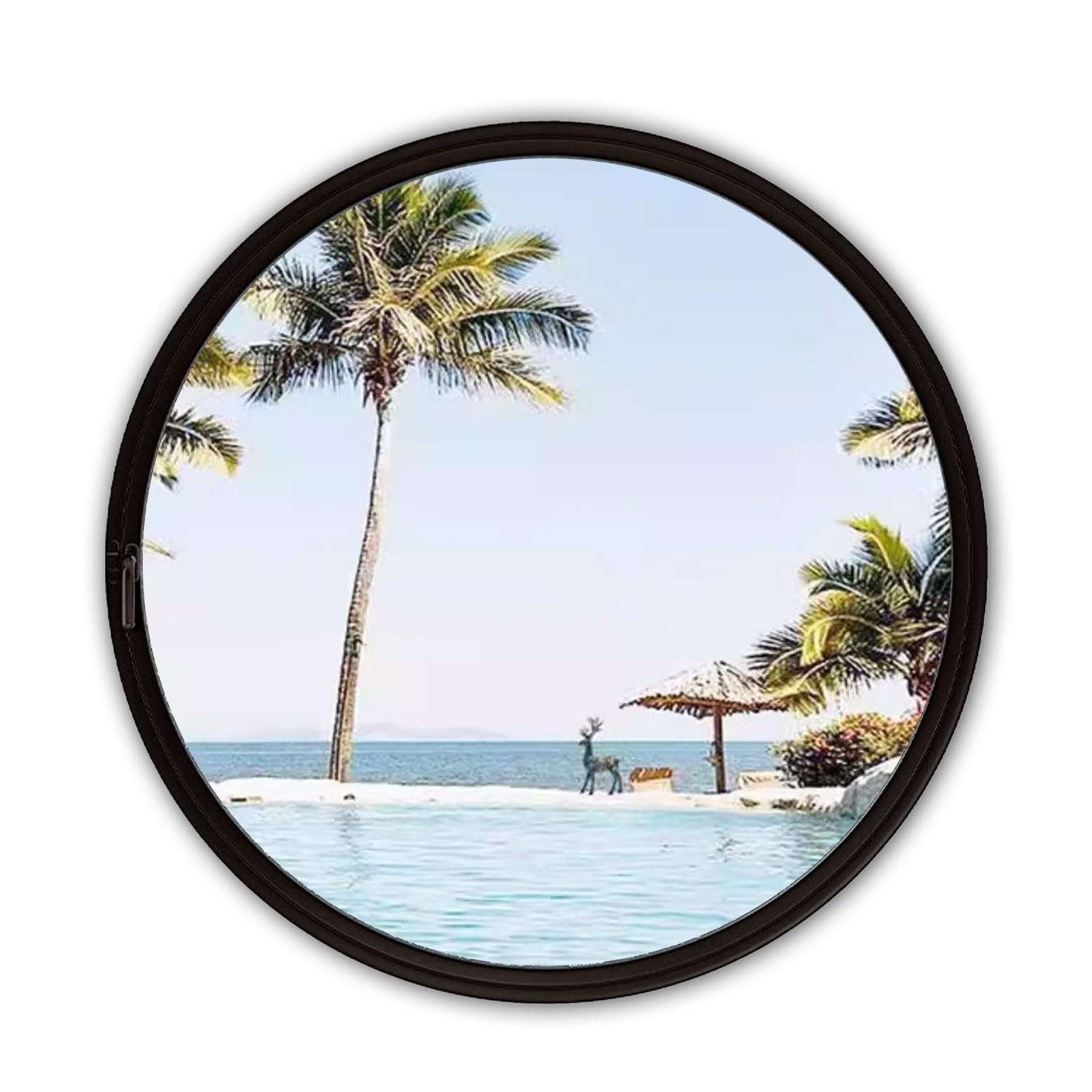 Ventana redonda de vidrio templado con giro de 360 grados y asa para hoteles