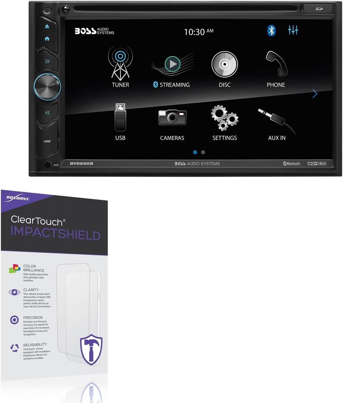 BoxWave Screen Protector Compatible With BOSS Audio BV9695B - ClearTouch ImpactShield (2-Pack), Impenetrable Screen Protector Flexible Film