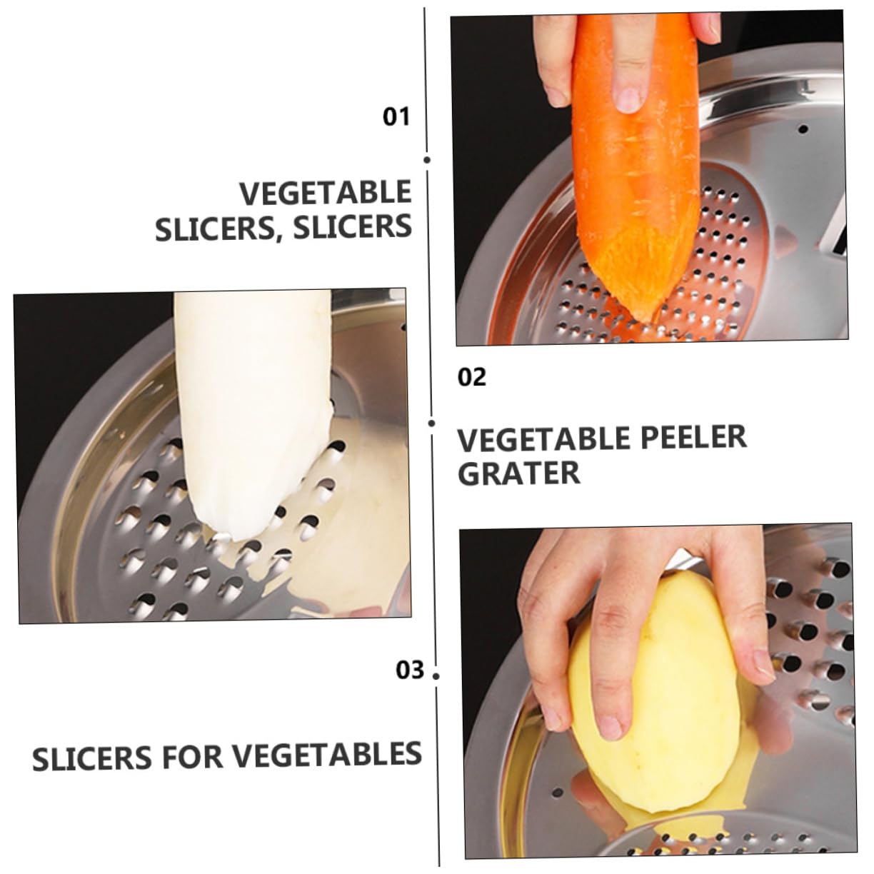 Ciieeo Trimmer Multiuso Bacinella in Acciaio Inox Resistente Grattugia da Cucina Bacinella per Cucinare Utensili per Preparazione Cibi