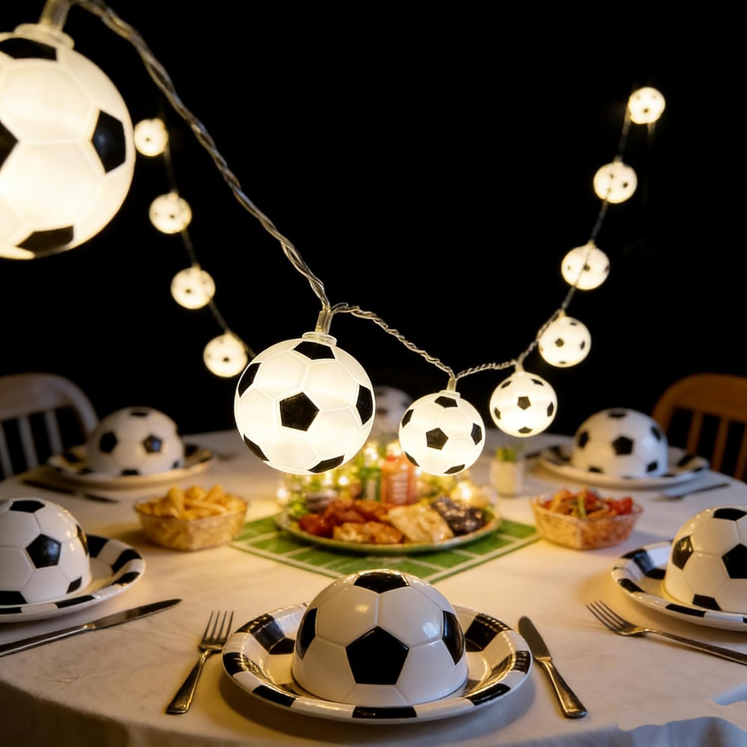Mixtooltoys Ball String Lights,6.5M 30LED Soccer Lights, Solar Powered, Sports Theme Fairy Light Decor for Boys Room, Party