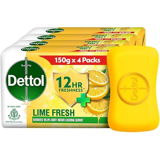 Dettol Lime Fresh Soap Bar 150gm Pack of 4