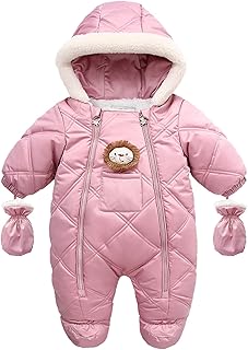 Abrigo grueso de invierno para niños pequeños, chaqueta con capucha, traje de nieve con guantes para niños pequeños, a prueba de viento, cálido, ropa de exterior, desgaste de la nieve, 8 cm