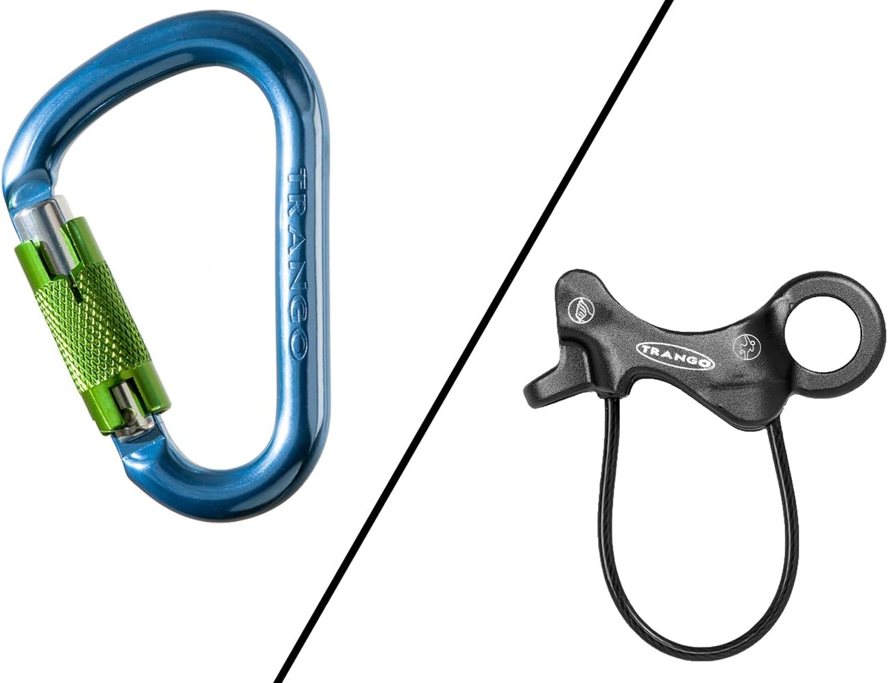 TRANGO Aries Belay Device - Guide Mode Belay Device for Rock Climbing, Compatible with 7.5-11mm Ropes, Hot Forged Aluminum, Available with Regulock Autolock Carabiner