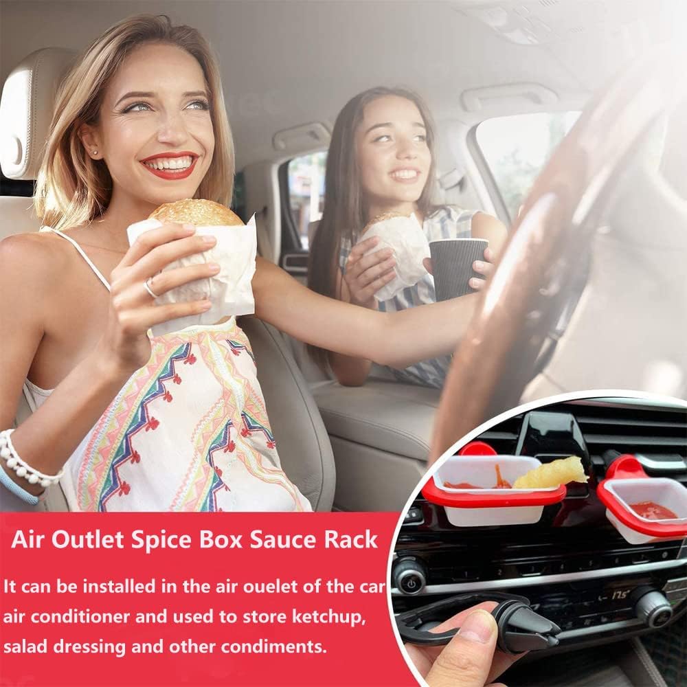 Car Dipping Sauce Holder, 2pcs Dip Clip In-Car Sauce Cup Holder and 1Pcs Car Fries Cup Holder with 2Pcs Car Headrest Hooks Car Automotive Interior Accessories for Sauce Lovers 3 61CT3rImF8L. AC SL1000