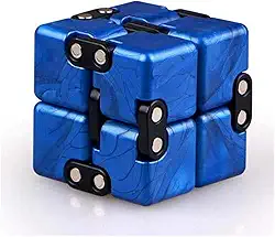 Cuberspeed Infinity Cube Puzzle,Cool Texture Artistic and Fashion Mini Fidget Toy for Stress and Anxiety Relief (Blue)
