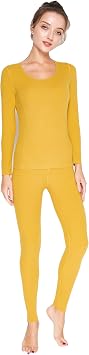 Womens Silk Underwear Pajama Set Yellow X