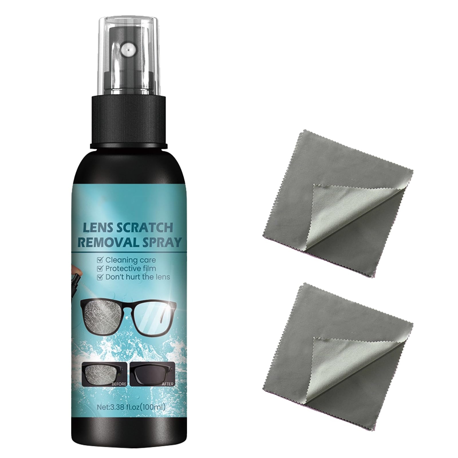 KOAHDE Spray Reparador de Lentes,Spray de Eliminación de Arañazos de Lentes,Líquido de Reparación de Cristales para Lentes,Líquido de Reparación de Cristales,Spray Limpiador de Lentes,1PC