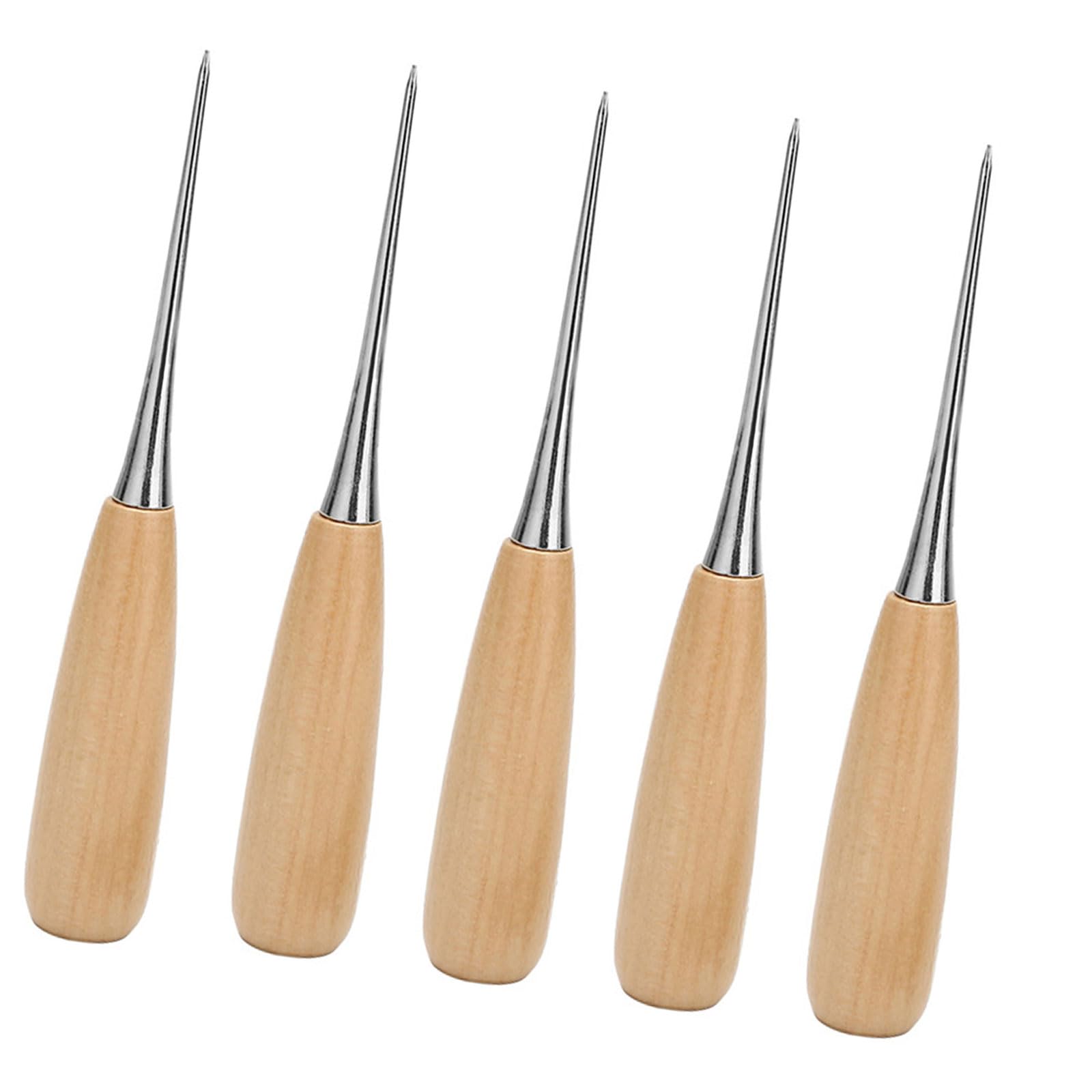 Tsophreniq Wood Handle Awl for Shoemaking Leather Crafting and Projects with Ground Tip Wood Handle Alloy Awl