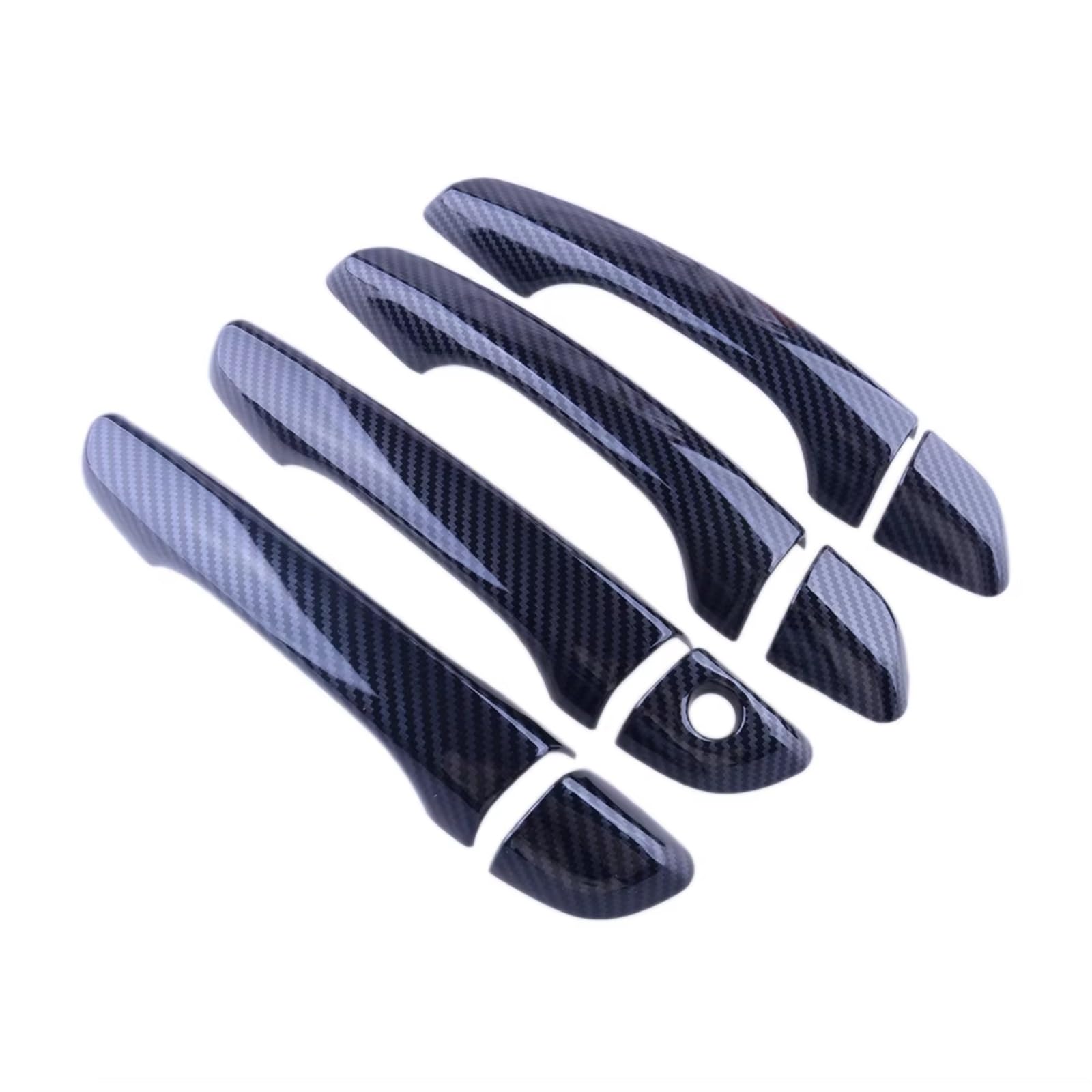 JJRFVBGT Door Handle Trim Compatible with Hyundai for Accent Sedan 2018 2019 2020 2021 ABS Carbon Fiber Style Black Car Exterior Door Handle Cover