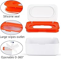 Vista 4 de Dispensador de toallitas con 2 soportes portátiles recargables para toallitas, caja grande reutilizable para toallitas desechables, contenedor