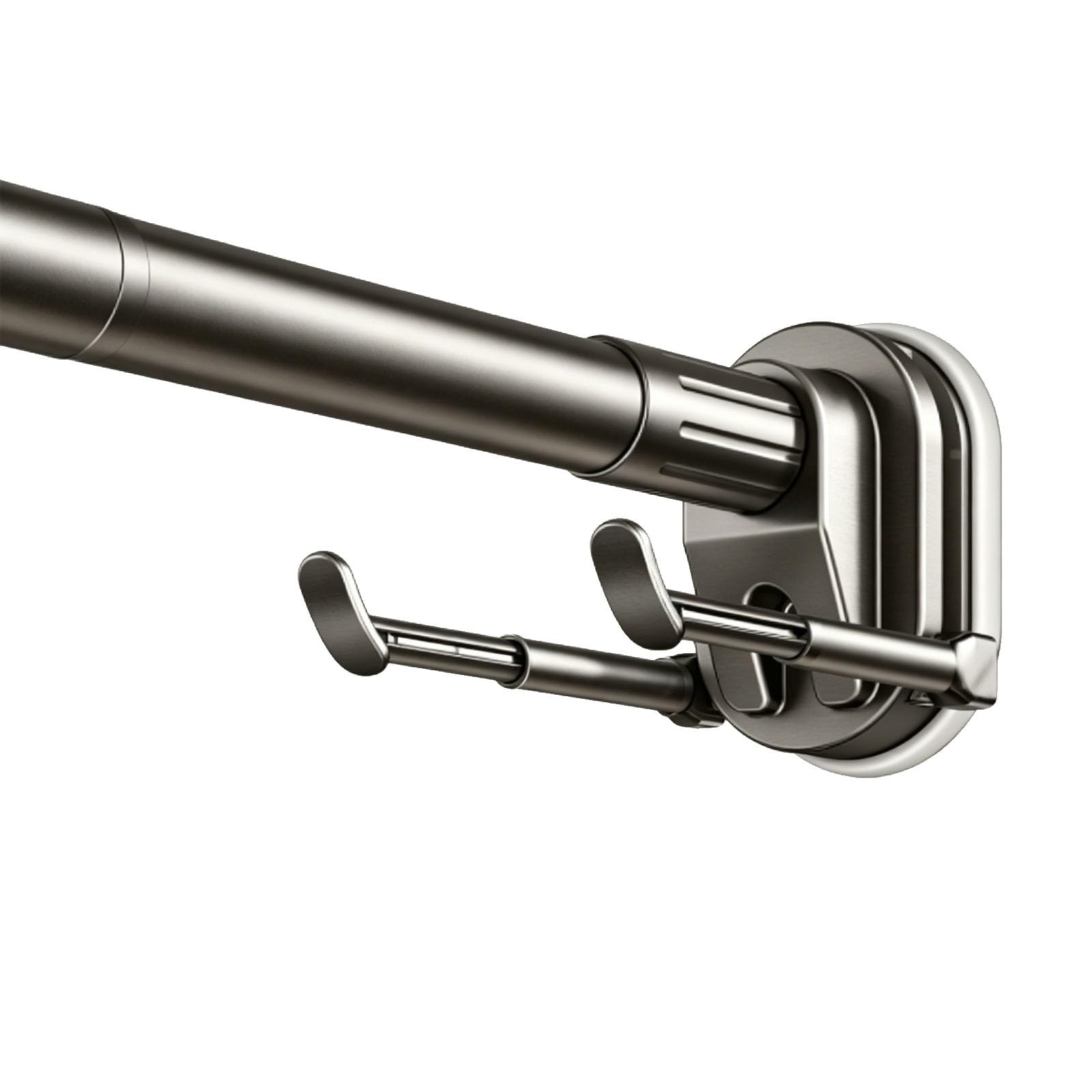 Stainless Steel Tension Curtain Rod, Shower Curtain Rod No Drill, Adjustable 26-193in, for Bathroom Windows Closet Curtain(Grey,170-250cm/67-98in)
