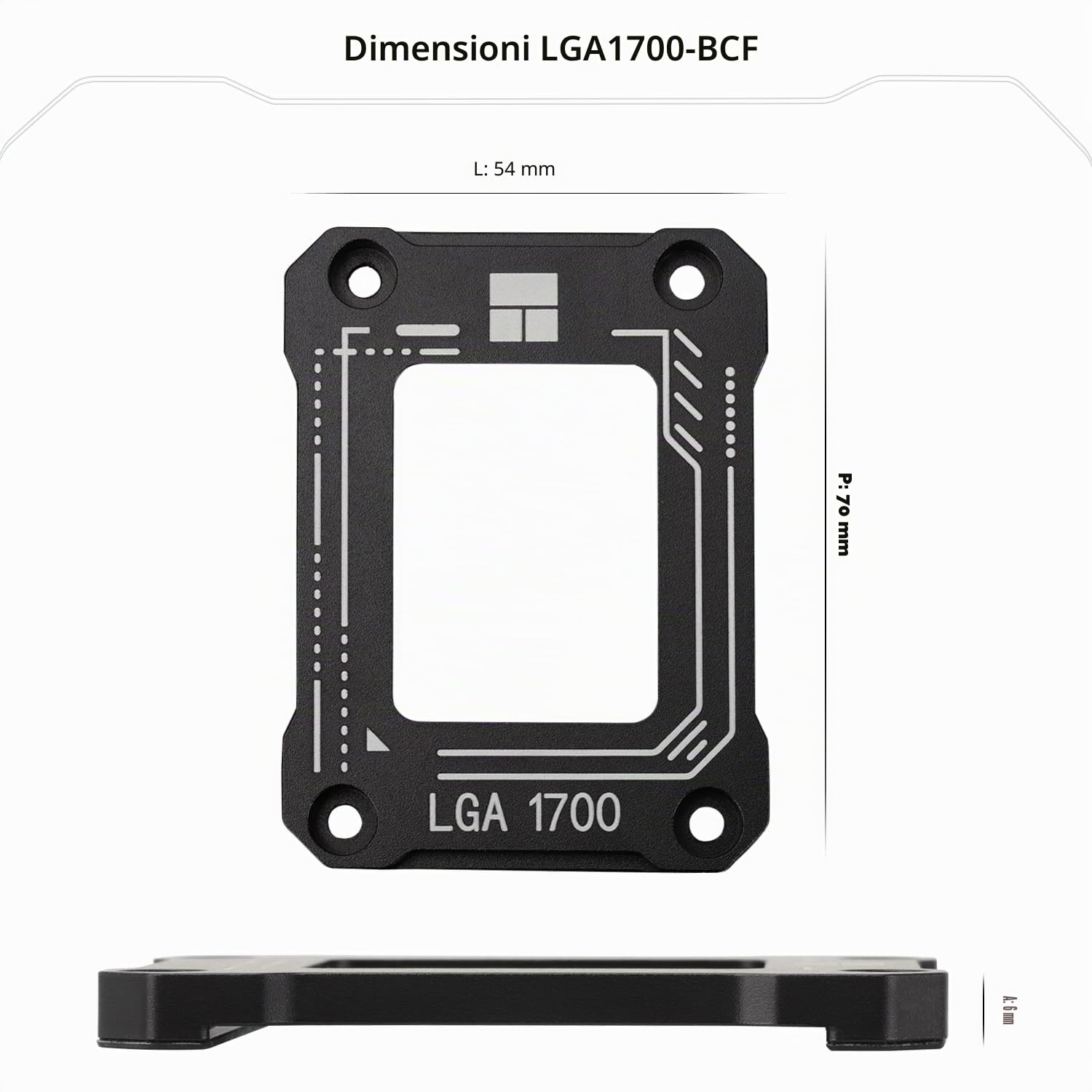 Thermalright LGA1700-BCF Nero V2 Fermo CPU, Intel 12/13/14th Anti-Bend Retainer, LGA1700 CPU, LGA17XX Correttivo CPU Bend Retainer, Standard per dissipatori di calore (LGA1700 BCF Nero V2)