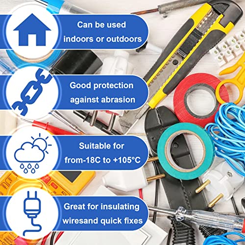 ExeQianming Elektrik yalıtım bandı 6 parça dekorasyon bandı 16 mm x 15 m, toplam 90 m